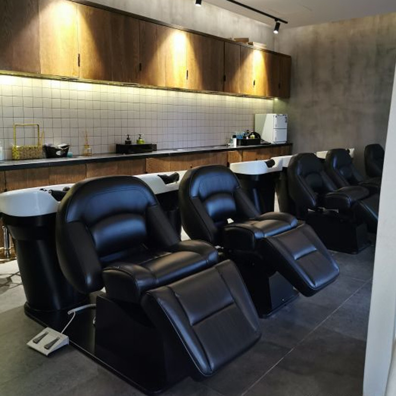 High-end barber washing beds Automatic multi-function lift seat flushing bed Salon washing bed Hairon Hairway