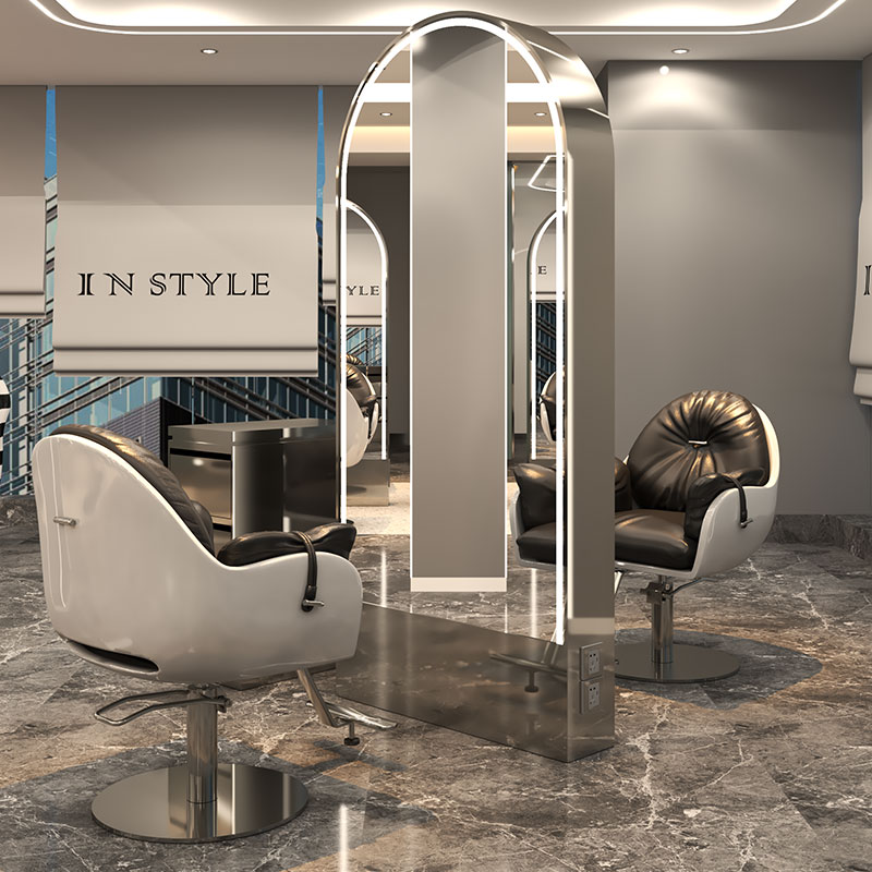 Net red hair salon mirror table Hair salon special stainless steel full-length mirror Floor-to-ceiling mirror Hair salon double-sided mirror hair cutting mirror