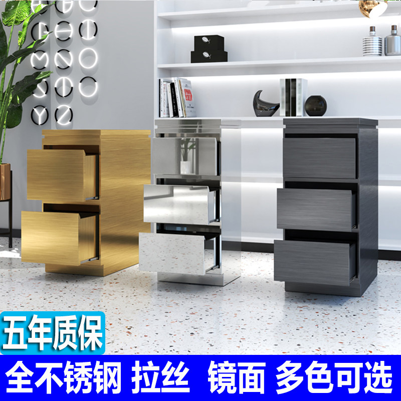 Barber shop tool cabinet Hair salon special hair cart double-sided cabinet Stainless steel tool table locker with drawer