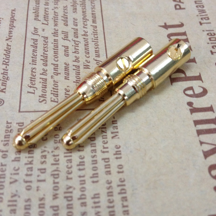 Red crown 4mm gold-plated banana plug Speaker speaker line connector Power amplifier terminal Solder-free audio plug