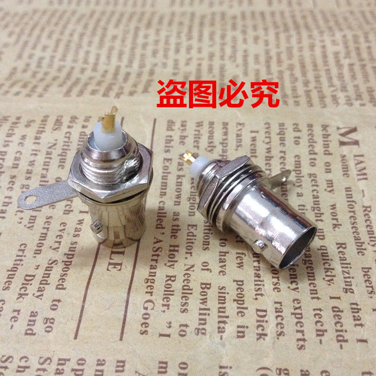 Copper core BNC female base BNC reverse joint Q9 head reverse connection socket with nut gasket welding pads