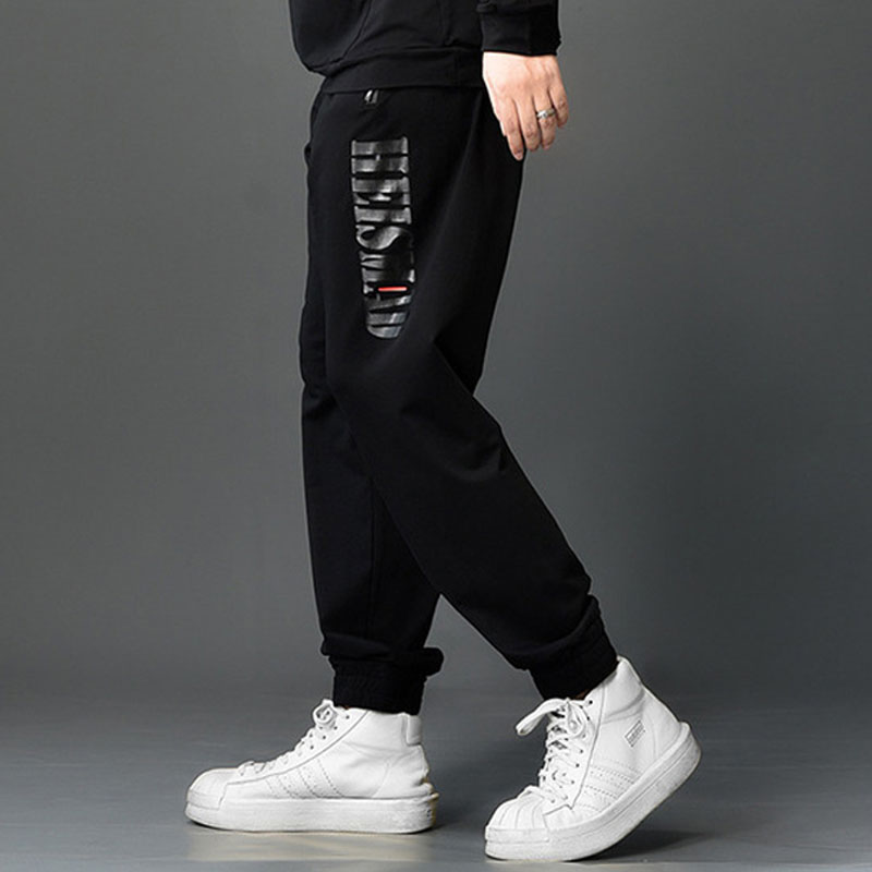 Autumn and winter men's velvet thickened pants fat loose fat plus size plus size wear casual pants Wei pants men's fashion brand drawstring feet