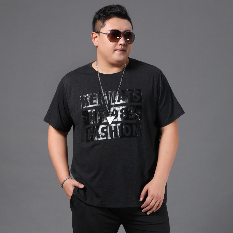 (Break Code Picks Up for Withdrawal) Round Collar Short Sleeves T-shirt Tide Card Loot Big Size Fat Sub Plus Fat Increase Blouses