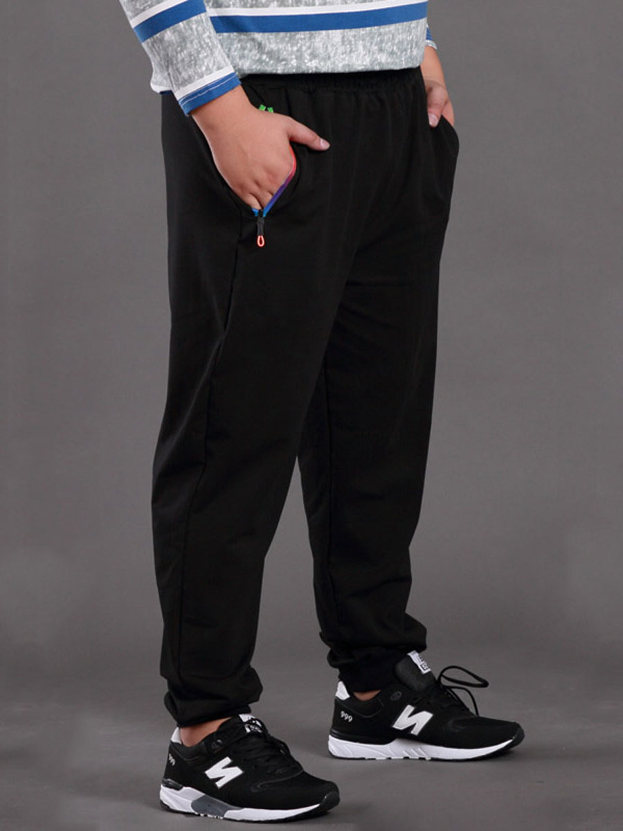 Autumn tide fat sports pants men's fat plus size black loose casual fat guy small feet pants 5XL