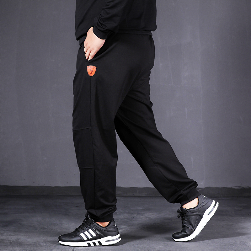 Fall Plus Fat Increase Code Sports Pants Men's Damp Fat Pants Fattening Loose Black Bunches Pants Casual Pants Wear Pants