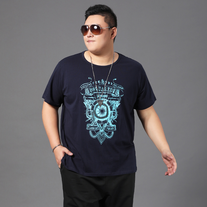 (Decode - Code - Pick - up Returnable) Large size men's loose short - sleeved T - shirt fat couple with fat people leisure