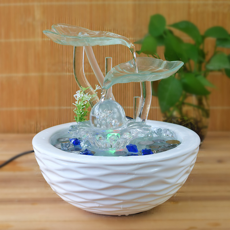 Fengshui Wheel Water Fountain Fake Mountain Accounting Living Office Household Decoration Desktop Function Creative Opening Gift