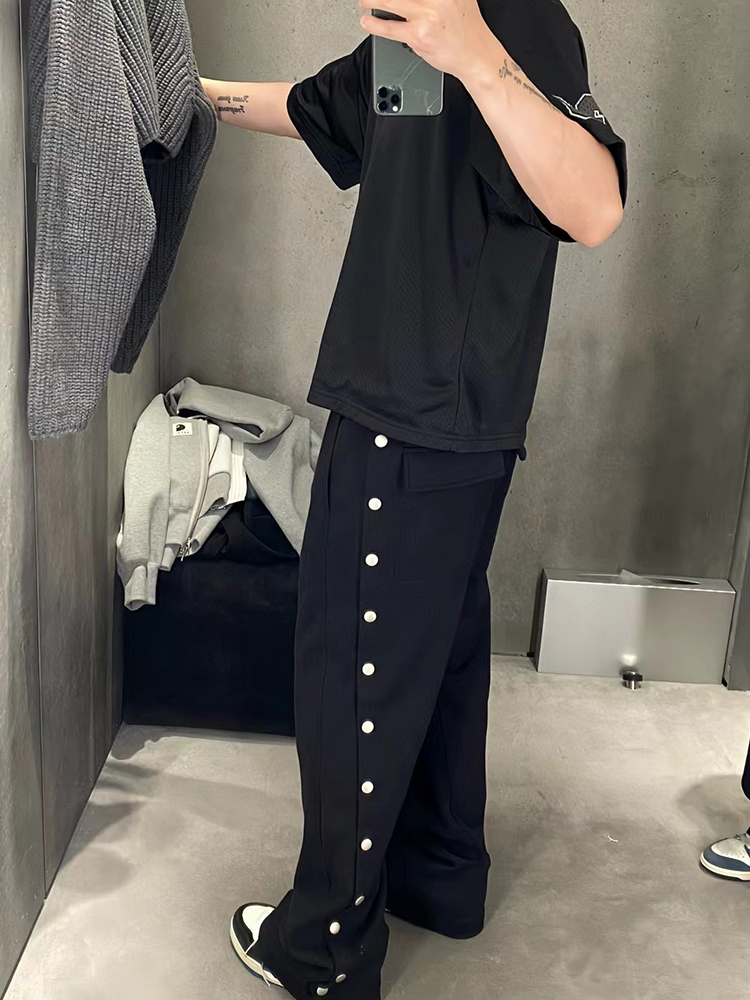 RO Drkshdw 23FW rewire new row of buttoned-in-pants loose rope casual pants long pants male and female-Taobao