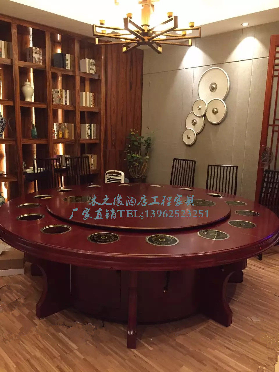 Electric Hotel Dining Table Hotel Big Round Table Electric Round Table Hotel Solid Wood Dining Back to the French Splash Splash Explosion