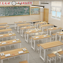 Primary and secondary school students desks and chairs Factory Direct Sales Single double training table and chair combination school learning table counseling class table