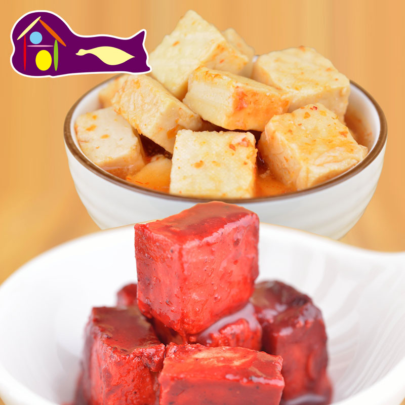 Puning white fermented bean curd, red fermented fermented bean curd, a total of 2 bottles of Chaoshan food, southern milk sauce, Guangdong mildly spicy white bean curd with red bean curd