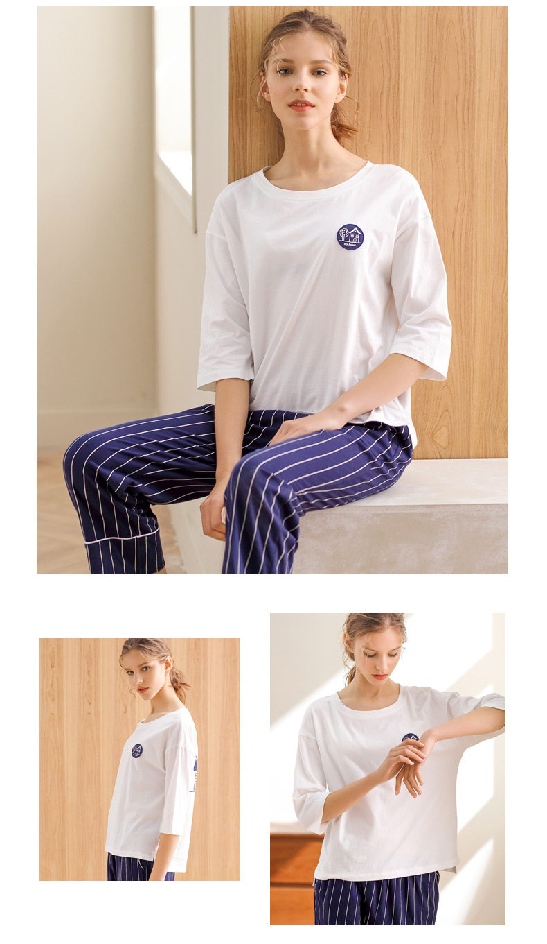 Pyjama pour femme en Coton à manches - Ref 2993669 Image 16