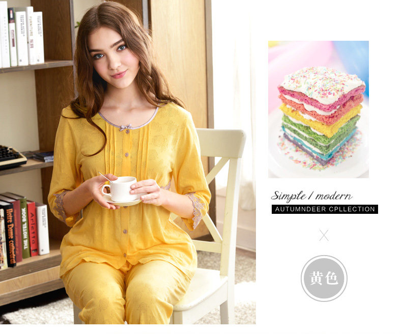 Pyjama pour femme en Coton à manches - Ref 2993709 Image 14