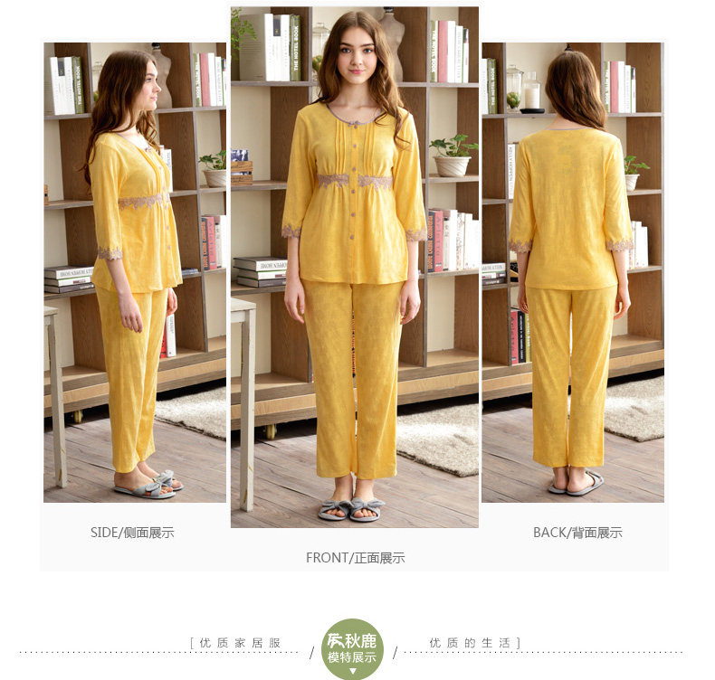 Pyjama pour femme en Coton à manches - Ref 2993709 Image 11