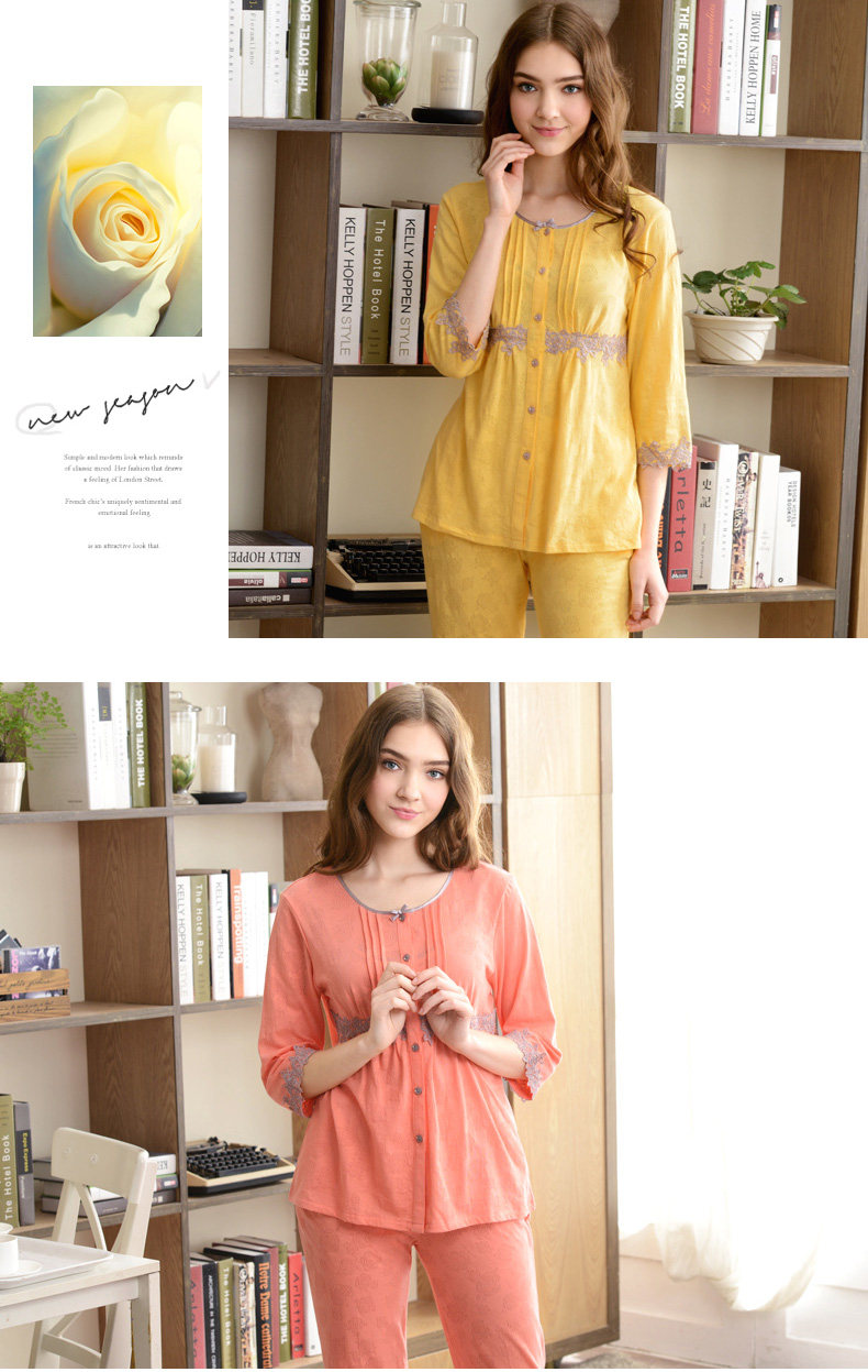 Pyjama pour femme en Coton à manches - Ref 2993709 Image 15