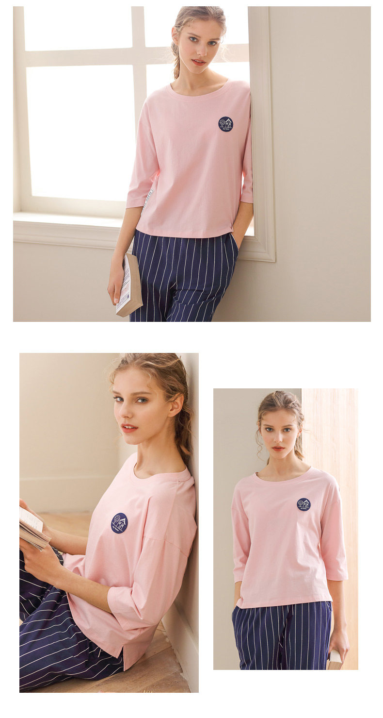 Pyjama pour femme en Coton à manches - Ref 2993669 Image 13