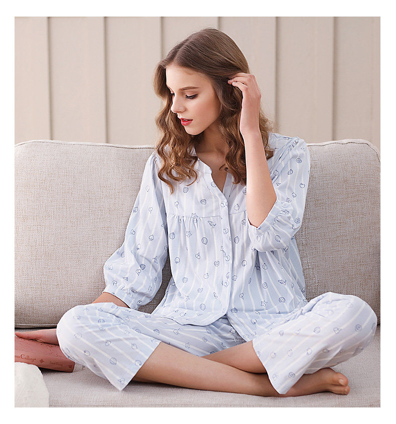 Pyjama pour femme en Coton à manches - Ref 2993701 Image 14