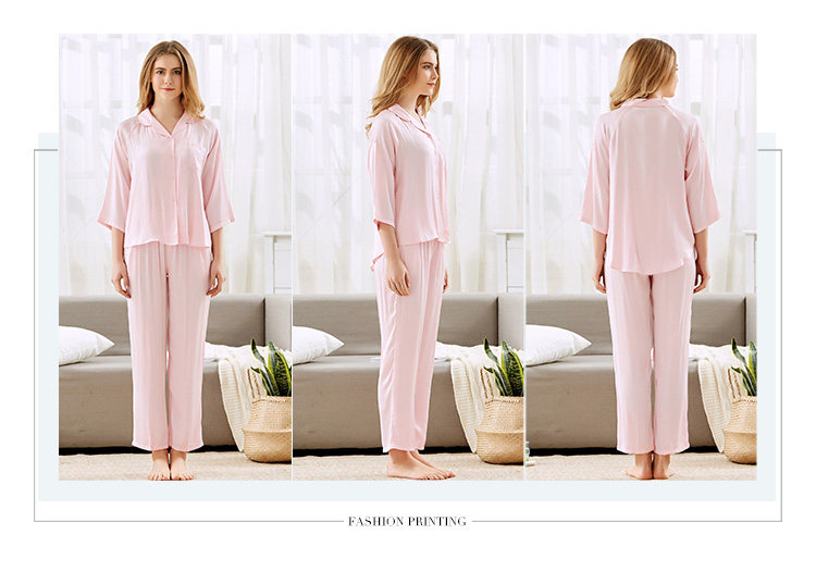 Pyjama pour femme en Viscose à manches - Ref 2993659 Image 15