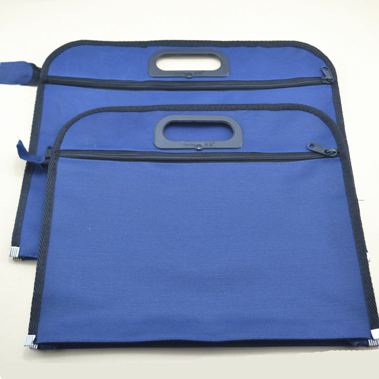 B4 Double Layer Oxford Cloth Bag Single Widening Meeting File Bag Meeting Bag Unwoven Bub Zipper Information Containing Bag