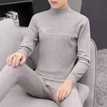 Autumn men in warm underwear suit men pure cotton thin men and soil autumn sweater half high-collar sweater