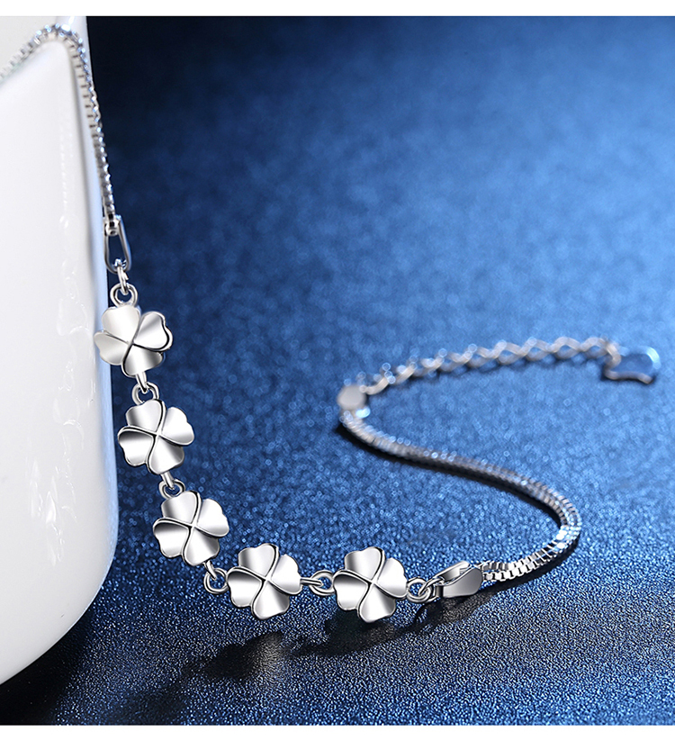 Bạc vòng đeo tay nữ sterling bạc Nhật Bản và Hàn Quốc phiên bản của đồ trang sức đơn giản sinh viên đồ trang sức bạc Ngày Valentine để gửi bạn gái bạn gái món quà sinh nhật