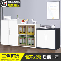 Shanghai steel file cabinet Data file iron cabinet with lock small low sliding door cabinet bookcase flower bed cabinet sliding door cabinet