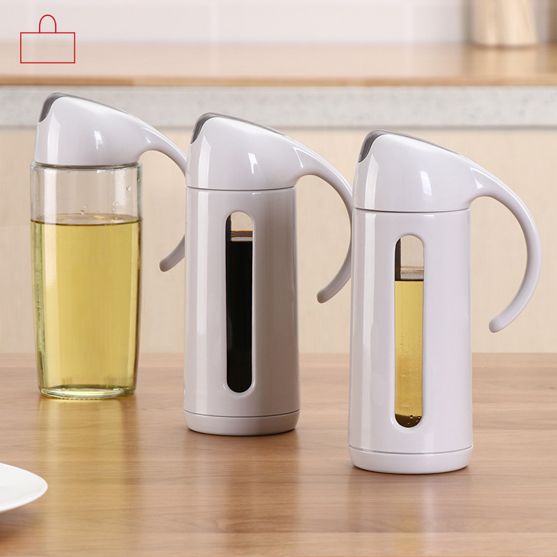Flash flash Uber automatic opening and closing oil bottle open lid kitchen home oil cans soy sauce bean oil fragrant oil glass oil pot
