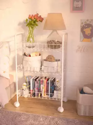 Mobile cart floor-to-floor multi-storey storage bookshelf toilet bedroom artifact snacks small storage layer rack kitchen storage