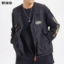 Wild Ball Imperii Official Functions Tooling Waistcoat Spring Summer Tide Card Multi-Pocket Tactical Vest Jacket Loose Sport Casual