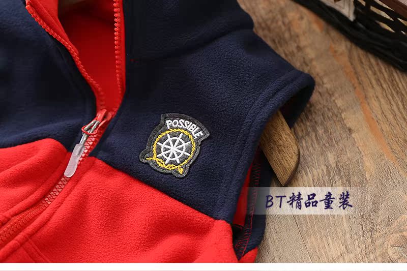 Áo vest trẻ em mùa thu đông 2018 Áo len bé gái mới có kích cỡ bé trai cộng với áo nhung không tay vest áo gile nhung trẻ em