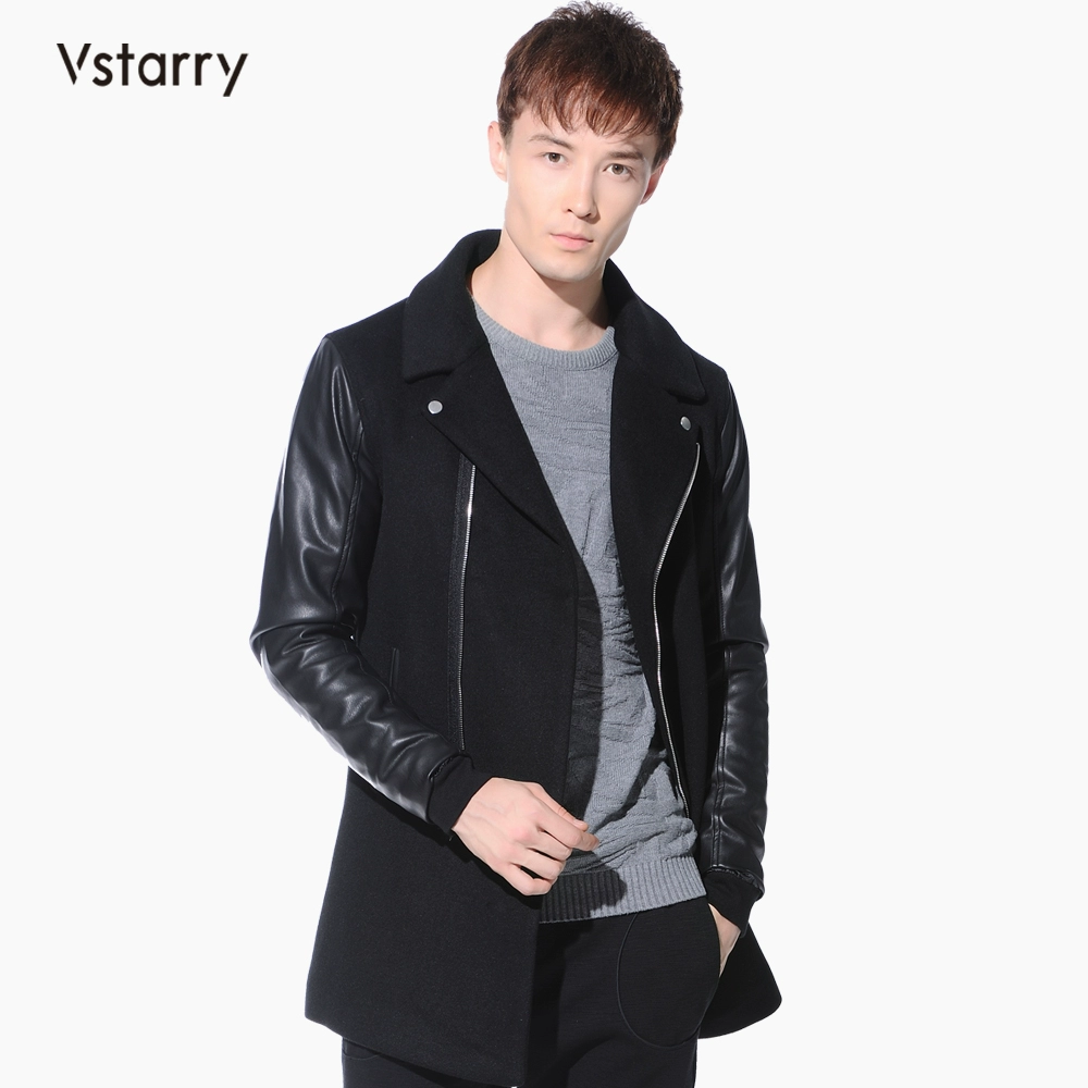 Mùa thu và mùa đông áo len nam thanh niên trong phần dài đẹp trai mỏng len dày trench coat xu hướng da chiến đấu - Áo len