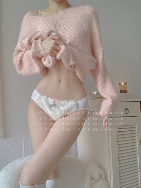 SOFTRUAN ໝານົມໜ້າຕາດີ ~ Yugui dog yyds Girls Japanese plush and cute soft and waxy embroidered underwear