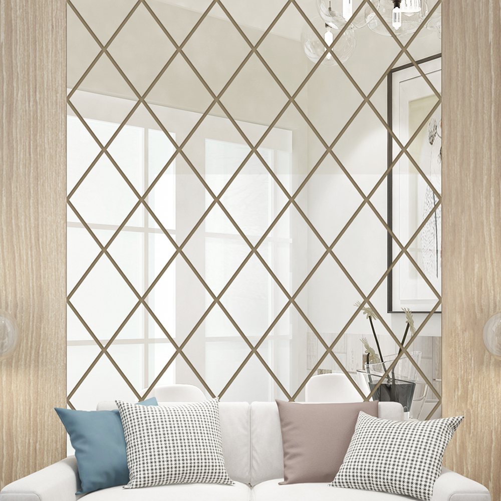 Acrylic 3d stereo wall stickers self-adhesive dining room wall mirror stickers creative living room mirror background wall decoration