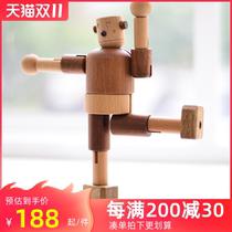 soopsori toy wooden intelligent variable joint deformation robot model puzzle children 1-2 year old gift