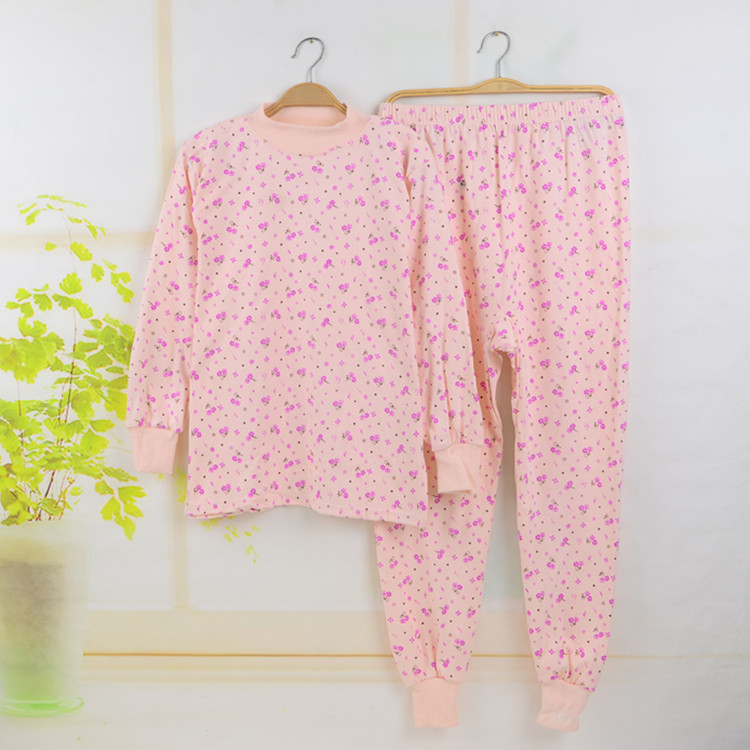 Qiuyi Qiuku trung niên nữ cotton cao tuổi cổ cao đồ lót nhiệt kích thước lớn mẹ áo len đồ bộ nữ mặc nhà