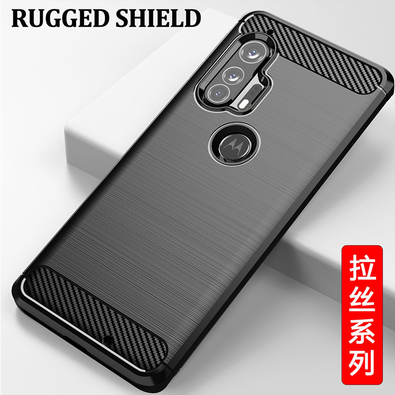 Suitable for Moto Edge+ Mobile Phone Case, Motorola Edge Plus Protective Case, All-Inclusive Anti-Fall Brushed Pattern Anti-Slip Soft Shell Case