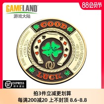 Game mainland metal card press Texas Holdem poker accessories Zhuang code German fight special chips Token Zhuang piece
