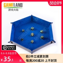Game mainland a variety of environmentally friendly PU leather hexagonal sieve tray box color wooden dice plate for easy storage of sieve plate