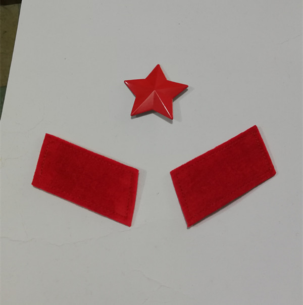 65-style red collar badge red five-pointed star collection performance Red guard youth collar badge cap badge red Cultural Revolution medal