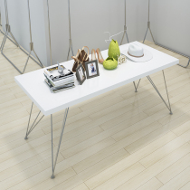 Clothing Store Display Table Rectangular Table Simple Silver Color Middle Flowing Water Table Solid Wood Countertops Middle Island Table Display Table