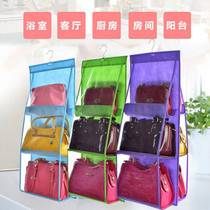 Minimalist home transparent double-sided multilayer anti-dust containing closet cashier bag suspended large capacity bag hanging bag