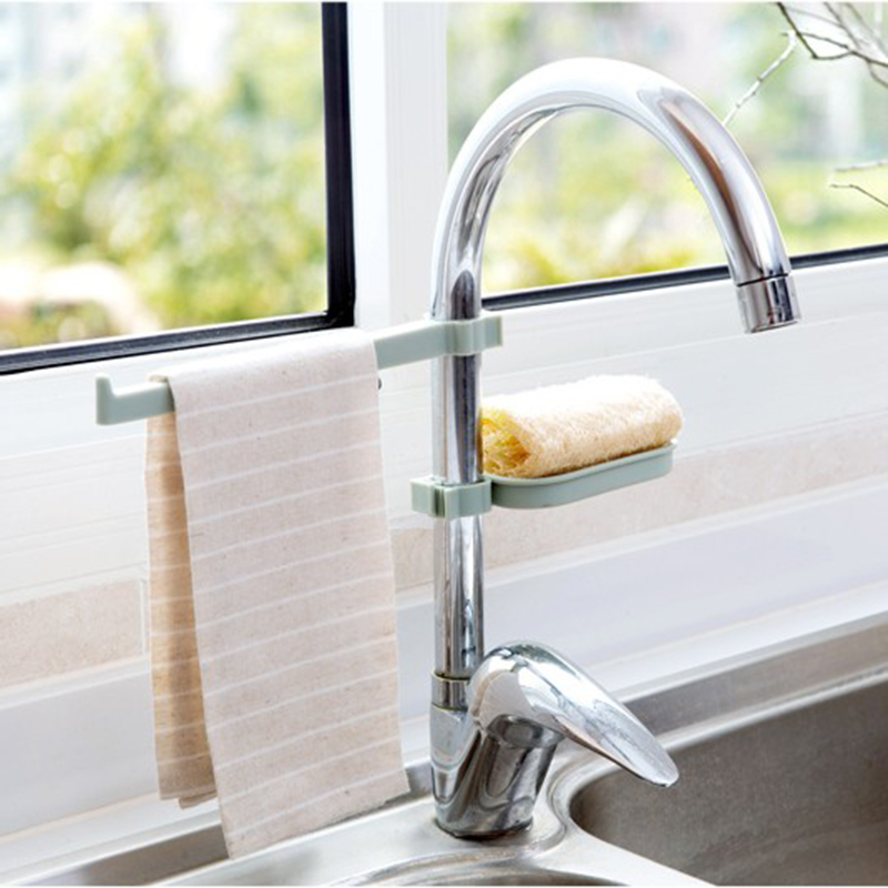 Faucet shelf Pool storage layer shelf Kitchen supplies appliances Small department store sink Sponge rag drain rack