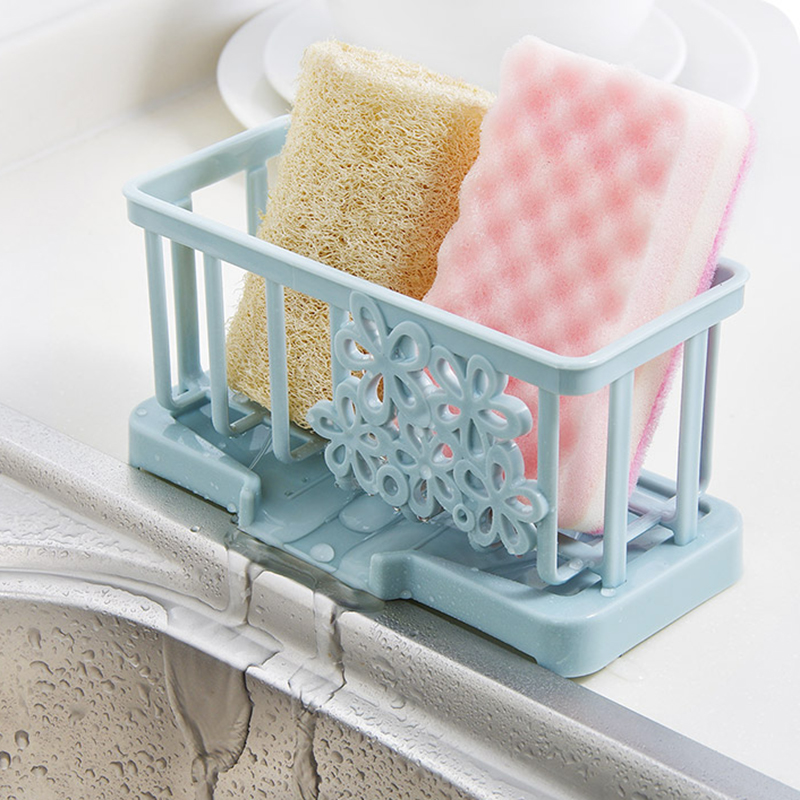 Sink drain basket Pool Shelf Kitchen tap sponge Drain Water Containing Rack Rag Plastic Containing Basket-Taobao