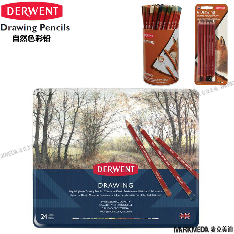 UK imports Derwent Rhyming Nature Painting Color Pencil Drawing Natural color 6 Color 12 Color 24 Color suit