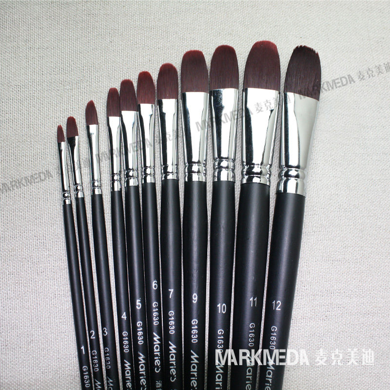 Maries Mali Wine Red Duck Tongue-Shaped Nylon Pen Propylene Paintbrush Watercolor Pen Oil Paintbrush Single G1630