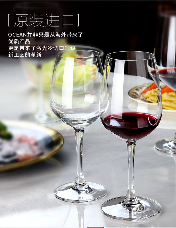 Đại dương nhập khẩu rượu vang đỏ đặt nhà thủy tinh cao wine glass decanter rượu vang 2 4 6 Túi