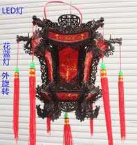 LED lamp beads plastic hexagonal antique palace lantern blue lamp big red lantern with motor rotating walking Lantern
