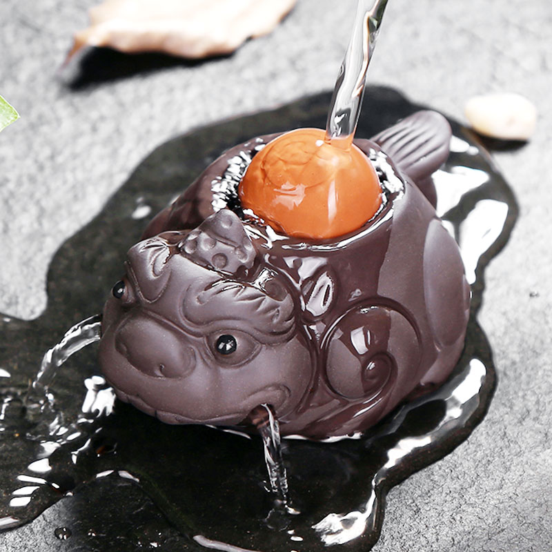 Purple Sand Tea Spoonery Tea Pongfu Tea Play Boutique Tea Art Tea Art Tea Art Tea Art Tea Drinking Water Spray Artisanal to Raise Golden Toad