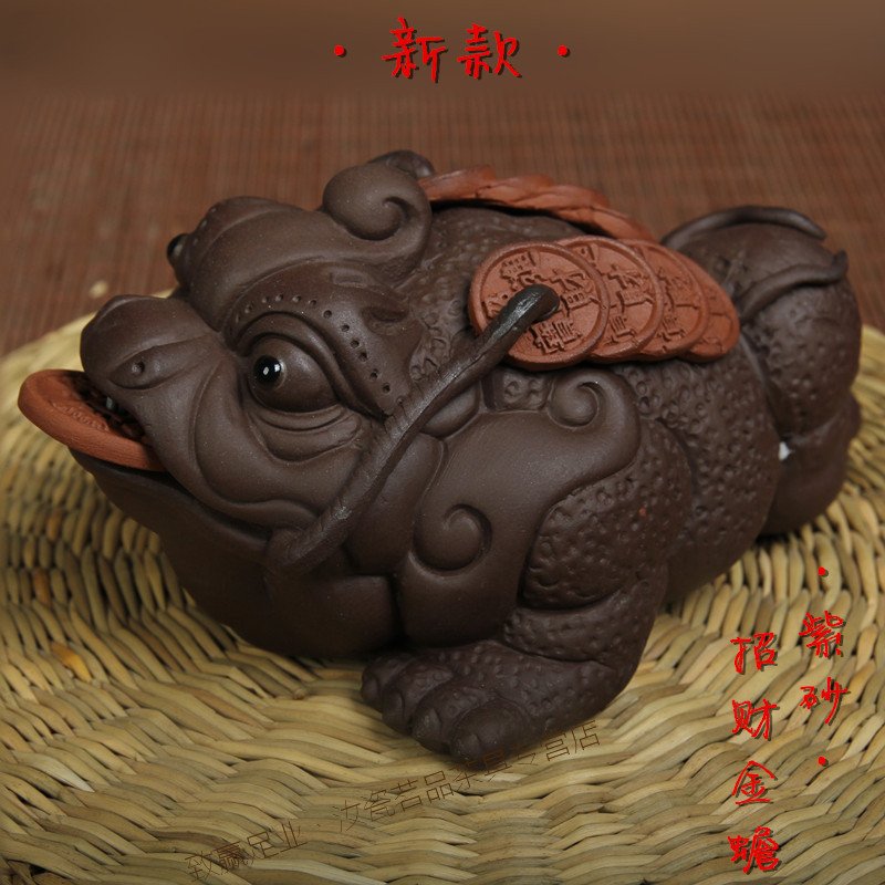 Three-footed golden toad money rolls off to run a unicorn leopard Leopard Leopard tea tray Tea Tea Tray Tea Pamby