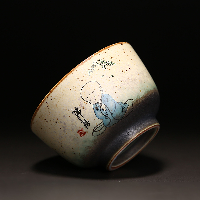 Kung Fu tea cup Master cup Large tea pot Zen small monk hand-painted tea set Tea bowl Single special cup Tea cup